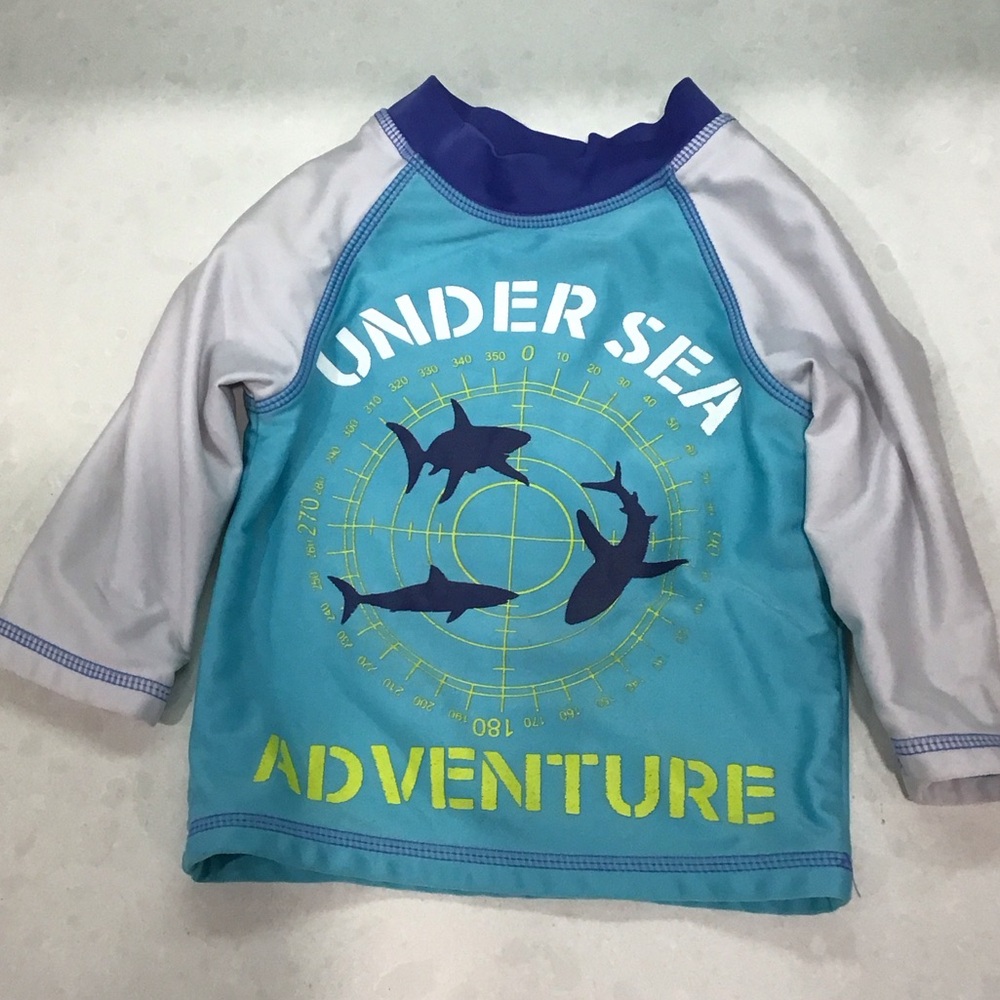 Ocean Explorer Kids Rashguard - Blue and Gray
